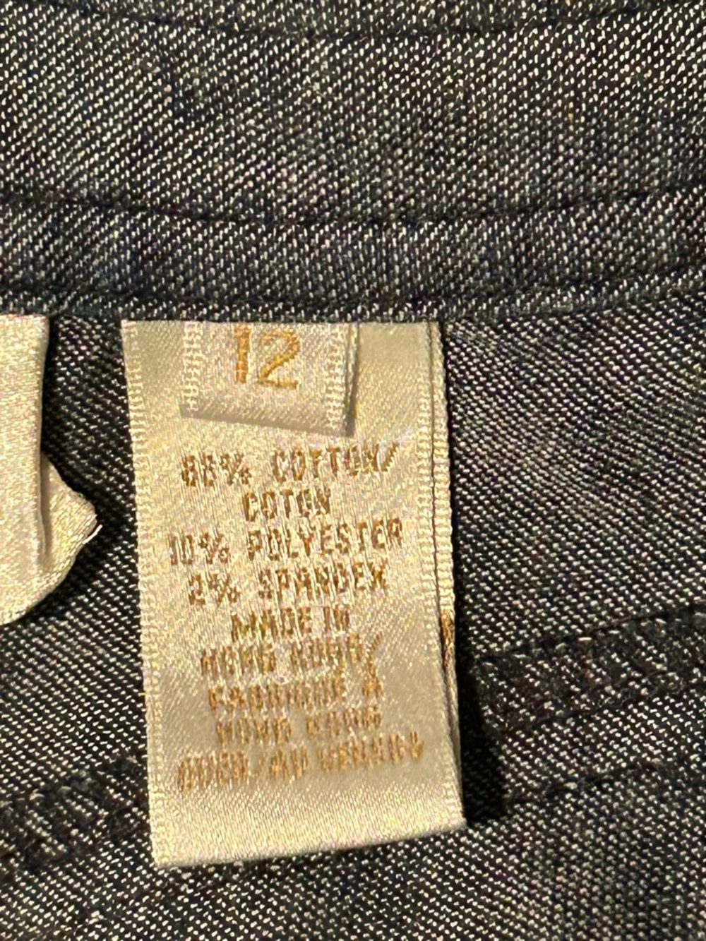 Dana Buchman Dark Wash Trouser Jeans Size 12 Wide Leg‎ Stretch Denim - Picture 9 of 11